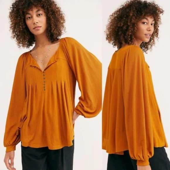 Free People Tops - Free People Devin peasant top in Autumn Pearl XL